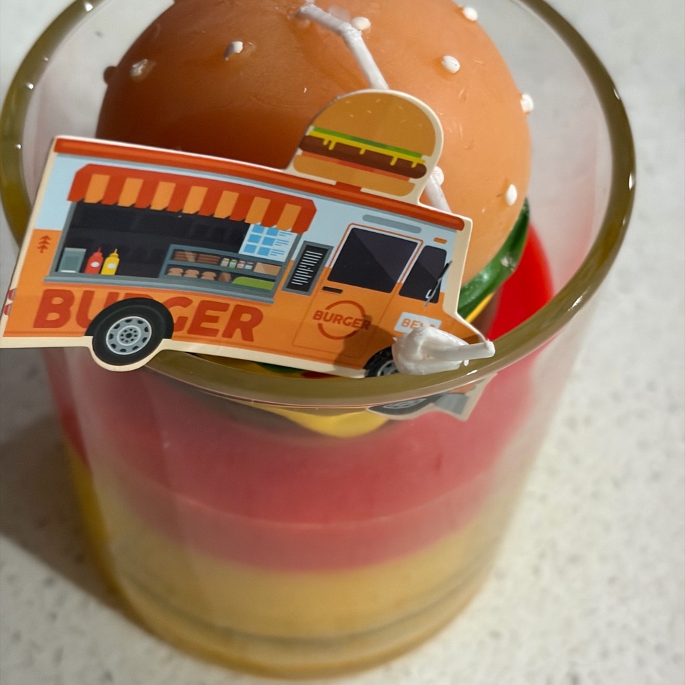 Cheeseburger Candle with Food Truck Design